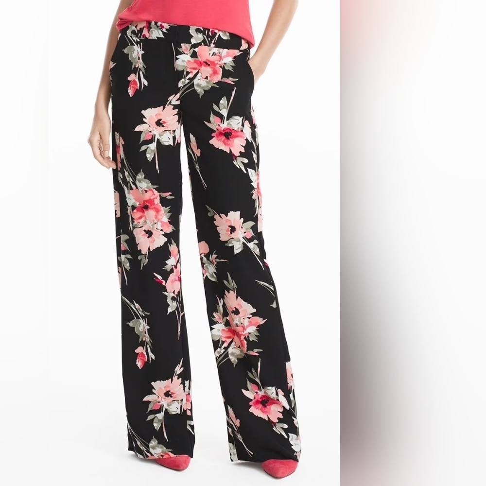 Floral Black Women's Pants